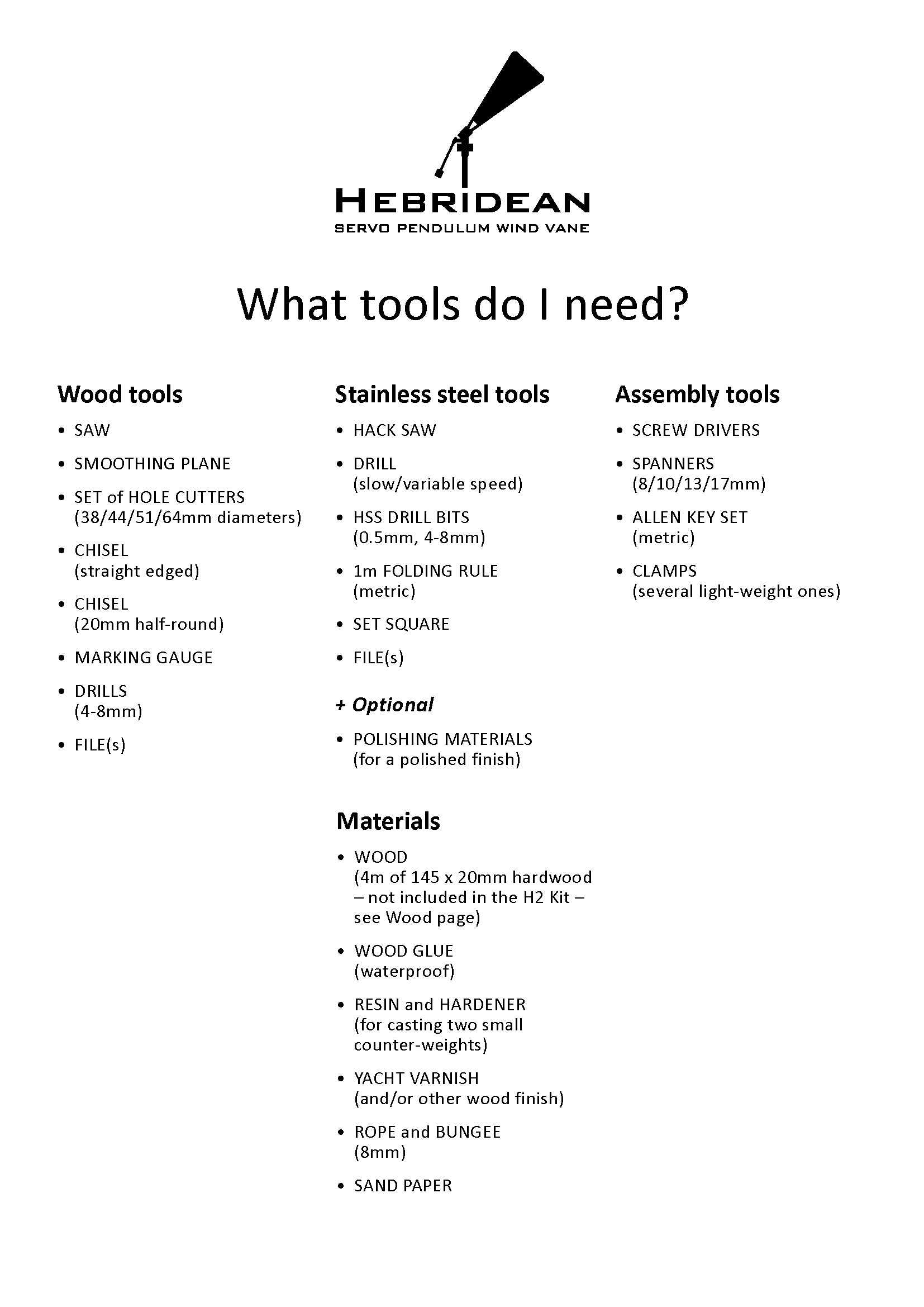 Hebridean Tools