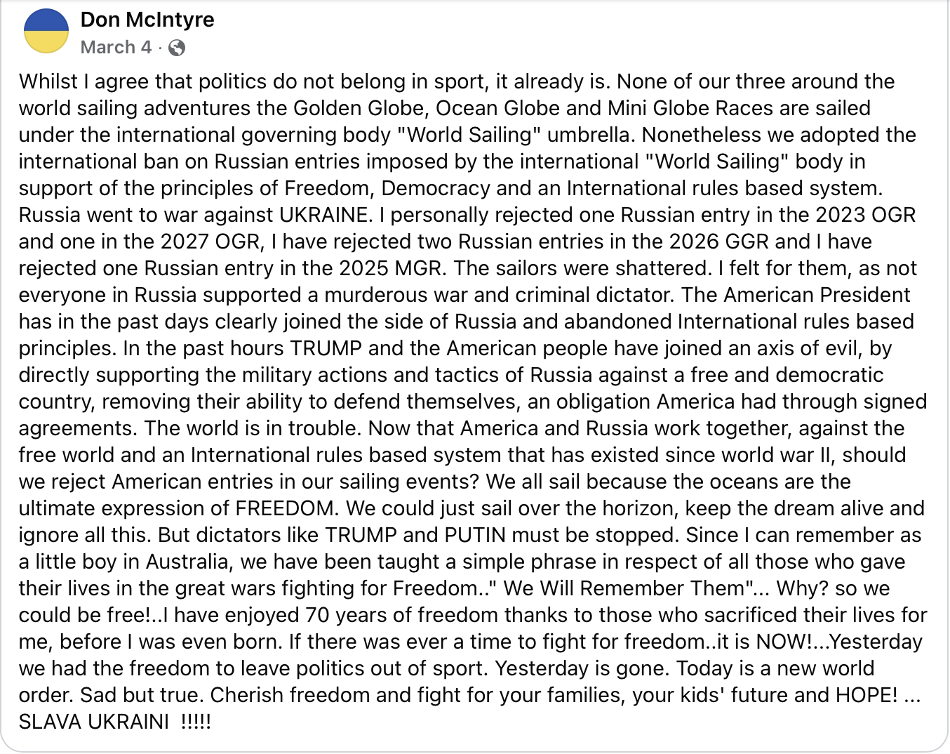 Don McIntyre 5.80 Politics Post
